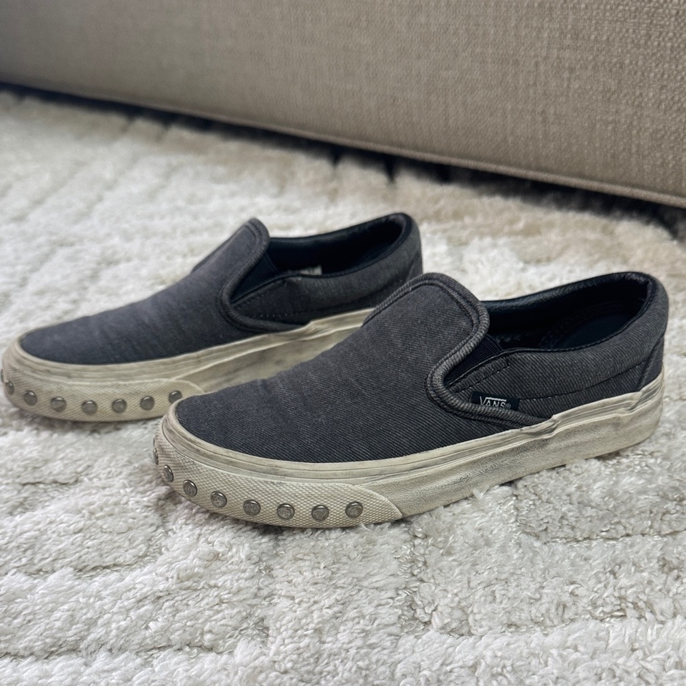 Authentic VANS size 5 women’s rare black denim with studs